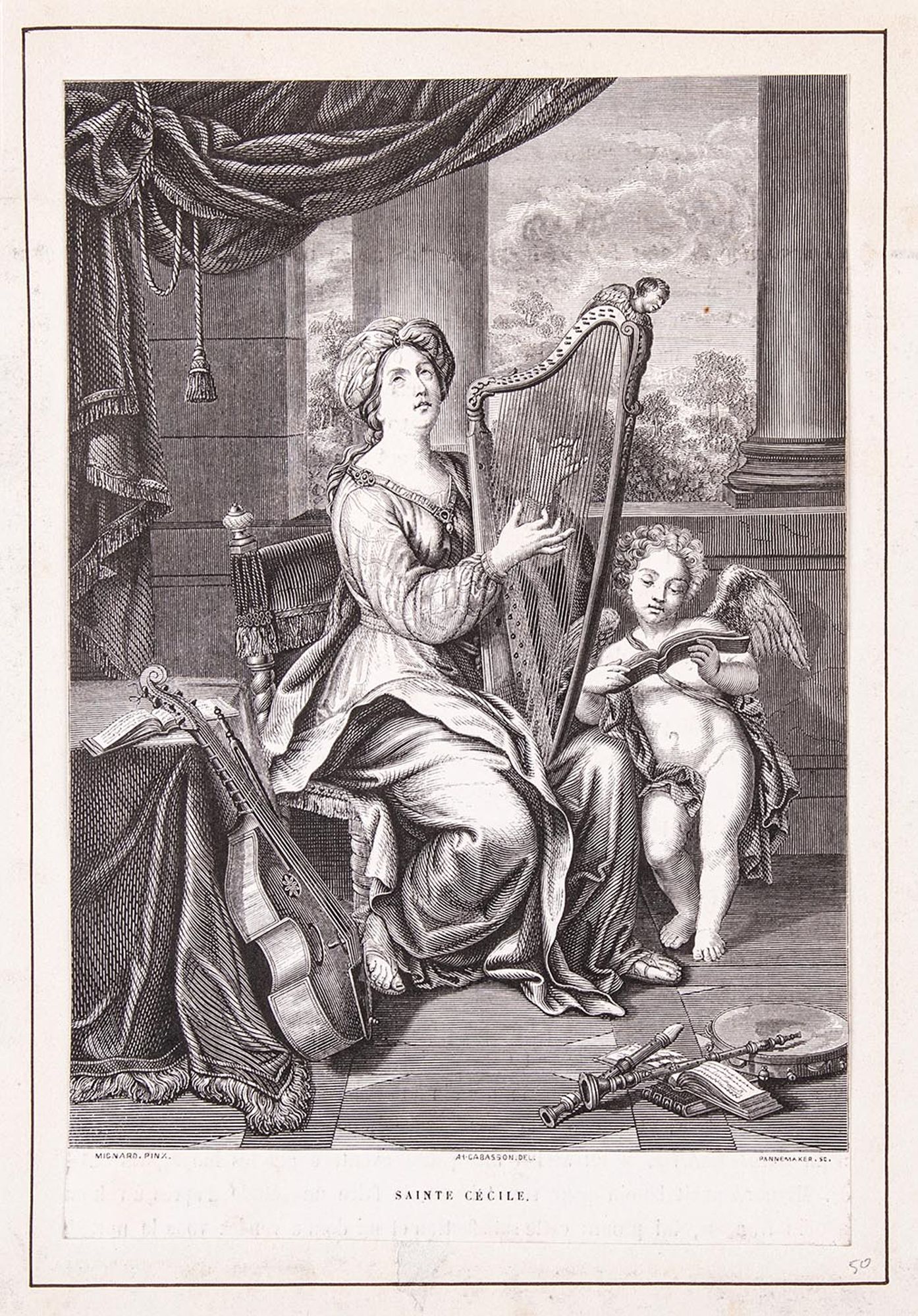 Lithographie. Sainte Cécile.