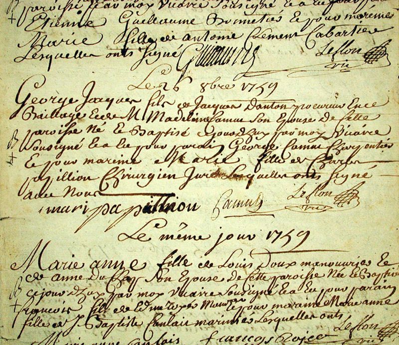 Registre de baptême de la paroisse d’Arcis-sur-Aube (26 octobre 1759). Arch. dép. Aube, 4 E 6/5.