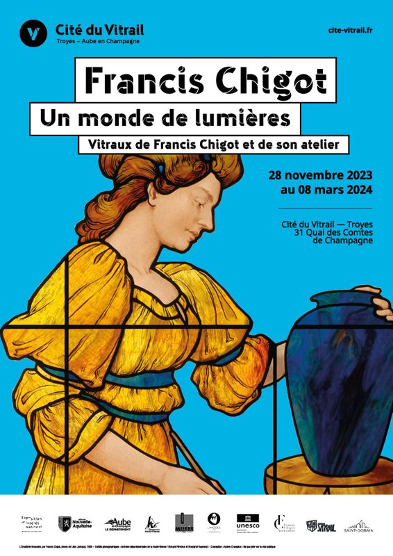 Exposition temporaire de la Cité du Vitrail : « Francis Chigot, un monde de lumières, vitraux de Francis Chigot et de son atelier »