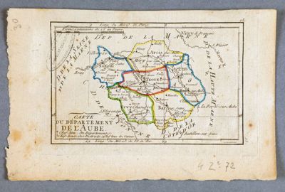 Carte du département de lAube, 1790.